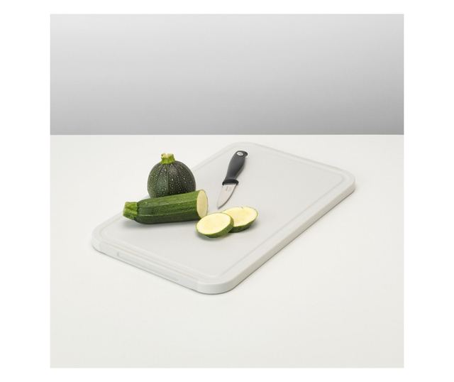 Brabantia Tasty+ 1003308 Masă de tăiat și de servire, 40x25 cm, anti-alunecare, ușor de curățat, gri deschis