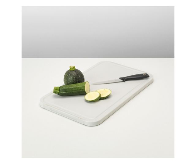 Brabantia Tasty+ 1003308 Masă de tăiat și de servire, 40x25 cm, anti-alunecare, ușor de curățat, gri deschis