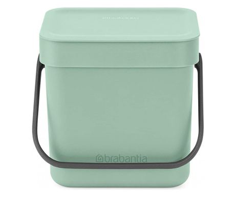 Coș de gunoi Brabantia Sort&Go 1005520, 3 l, Mâner, Montare pe perete, Verde deschis