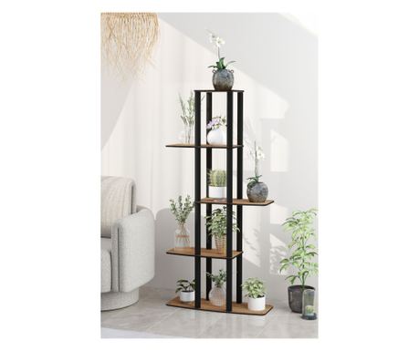 Suport de plante din lemn, nuc