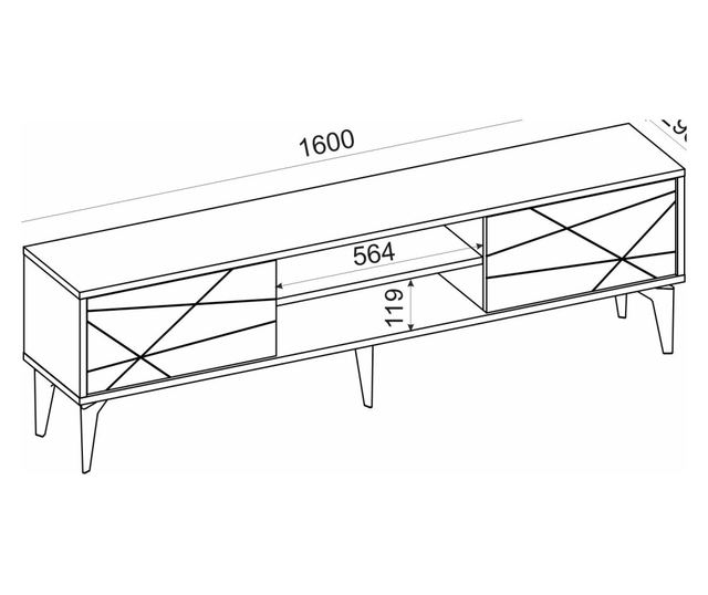 Szafka RTV niska Brendon - biała