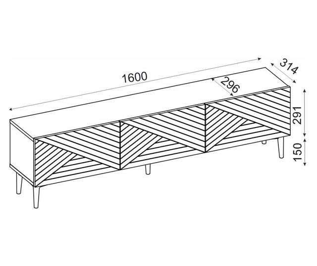 TV komoda alacsony Felix - tölgy safir