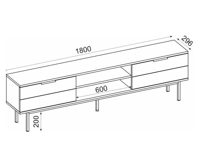 Szafka RTV niska Paul - antracyt