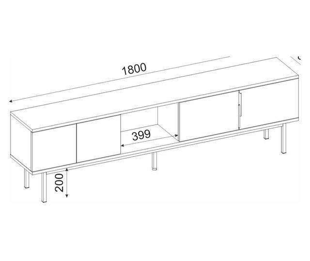 Szafka RTV niska Ramsey - antracyt