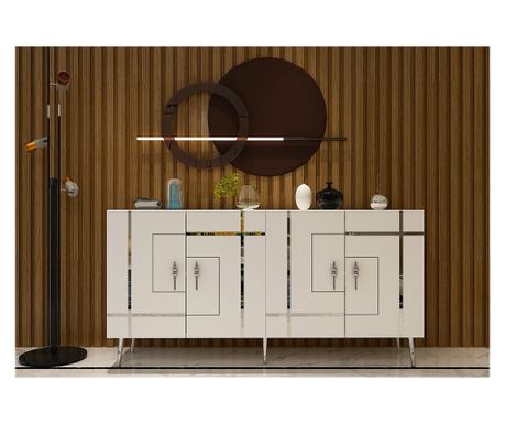 Komoda Line KB150 - bijela, srebrna