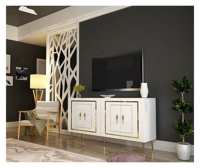 Komoda Piero KB150 - biała, złota