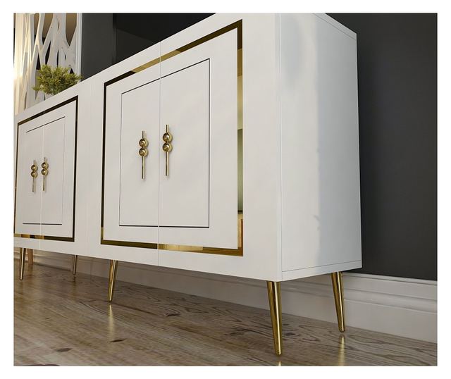 Komoda Piero KB150 - biała, złota