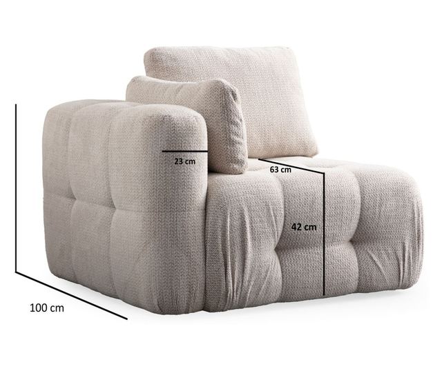 Τριθέσιος καναπές Amaris 3 θέσεων - μπεζ