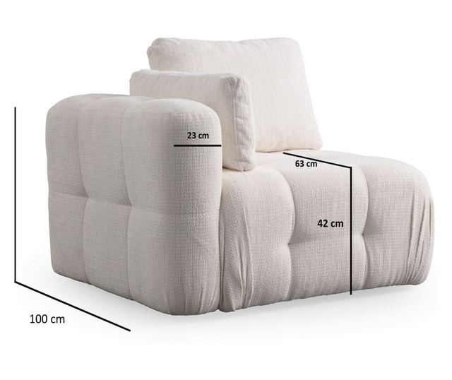 3-Seat Sofa, White