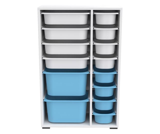 Wielofunkcyjna szafka Rine 2D4K8U - biała, niebieska