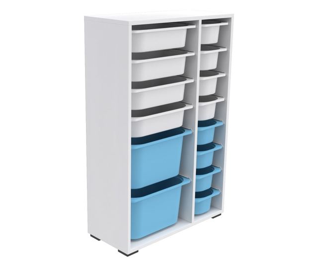 Wielofunkcyjna szafka Rine 2D4K8U - biała, niebieska