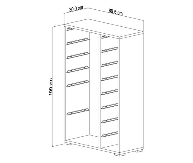 Wielofunkcyjna szafka Rine 2D4K8U - biała, niebieska
