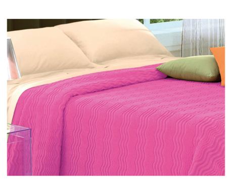 Cuvertură de pat din chenille foarte moale, 100% bumbac, diverse culori - Dublu - Fucsia