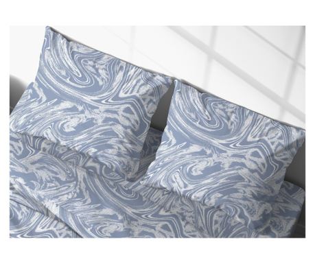 Pereche de fețe de pernă pentru pat cu nasturi laterali 100% bumbac design Splash GI - Fețe de pernă - Albastru deschis