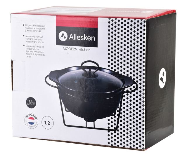 MODERN KITCHEN Posoda s podstavkom za segrevanje 1,2 l 22,9x19,3xV8,7 cm