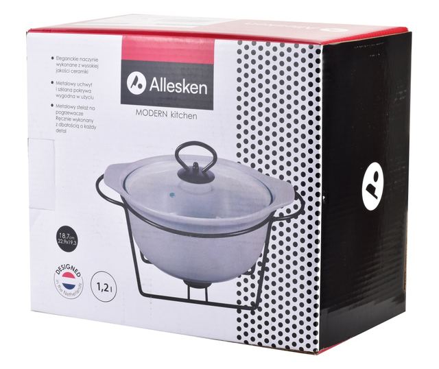 MODERN KITCHEN Posoda s podstavkom za segrevanje 1,2l 22,9x19,3xV8,7cm
