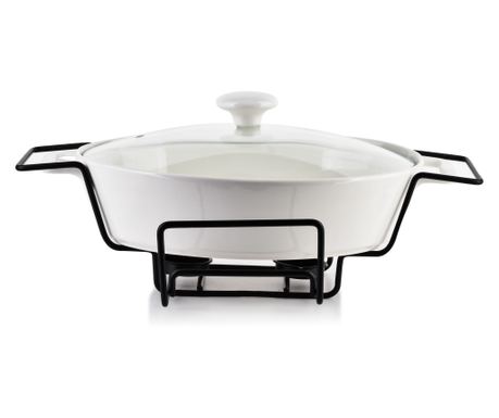 MODERNA KUHINJA Posoda z grelcem 1,6L 33,2x22xh6,6cm Gladka bela