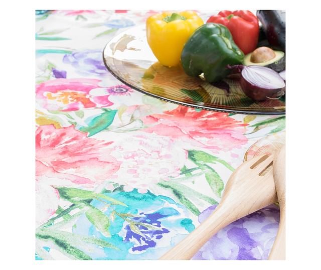 Růžový květinový ubrus 150x250 cm vícebarevný