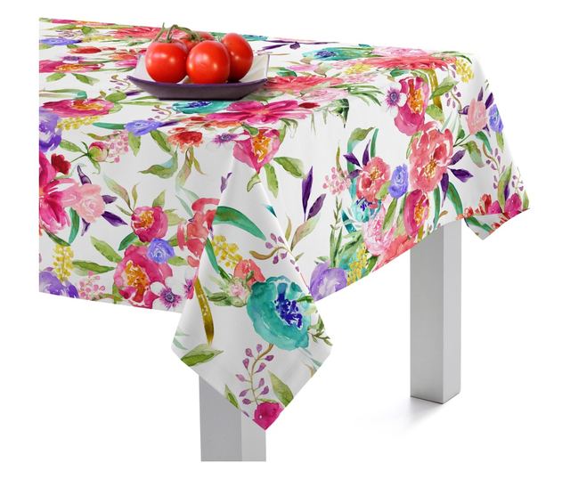 Růžový květinový ubrus 150x250 cm vícebarevný