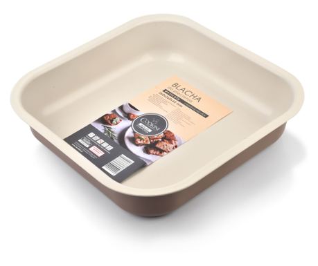 DELICATE Lisovaná plechová forma 26x26x6cm na pečení NON-STICK CAFFE CREME COOKINI