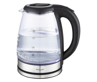 Fierbator electric 139365 Michelino, 1.8 litri, 1800 W, sticla, iluminare LED albastru