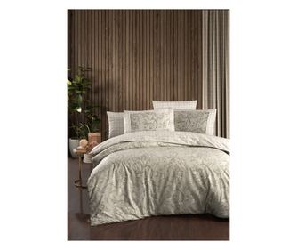 Lenjerie de pat dublu, La Romana, 100% bumbac satin, 300 TC, 6 piese(cearsaf de pilota 200x220cm, cearsaf pat 220x240 cm, 2 fete