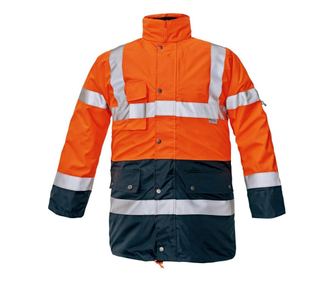 Biroad 4 в 1 оранжево термоизолирано яке Hi-Viz със светлоотразителни ленти размер M