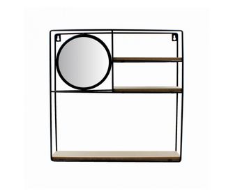 Етажерка за стена с огледало 40x40x10 см