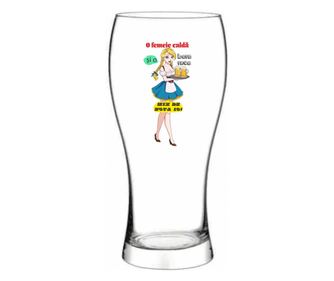 Čaša za pivo Topla žena i hladno pivo