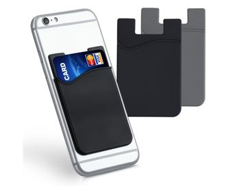 Set 3 Huse card bancar pentru telefon, Kwmobile, Negru/Gri, Silicon, 49594.06