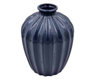 Kék porcelán dekoratív váza 20x14 cm
