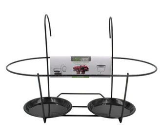 Suport metalic dublu ghiveci flori 39x26 cm