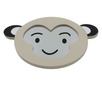 Okruglo ogledalo životinja 16x16 cm majmun