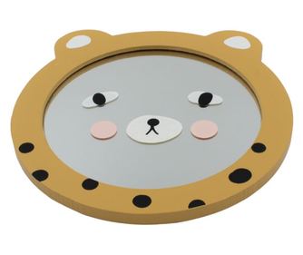 Okruglo ogledalo životinja 16x16 cm leopard