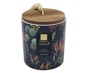 Свещ с керамична поставка Lilac Blossom 200g
