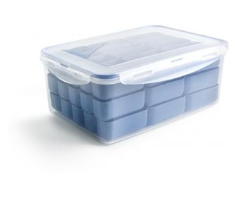 Caserola depozitare crochete Ibili-Kitchen Aids, plastic, 27x19x10.5 cm, albastru