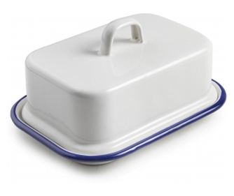Untiera Ibili-Blanca, otel emailat, 17x12x6 cm, alb/albastru