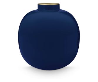 Кръгла декоративна метална ваза 23cm Blue
