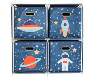 Ντουλάπι modular με 2 ράφια και 4 κουτιά αποθήκευσης Space