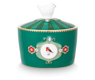 Ζαχαριέρα πορσελάνη, Pip Studio, Medallion Emerald-Green, 300ml, συλλογή Love Birds