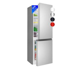 Хладилник Bomann, KG 320.2 IX, фризер 53 л, обем 175 литра, H 143 см, ниска консумация, безшумен, вътрешно осветление, 2 отделен