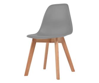 Kuhinjski stoli, 6 kosov, sivi, plastika