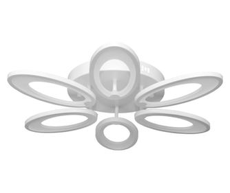 Lustra LED RFAN, Model M003/6, cu Telecomanda, 3 Tipuri de Lumina, Intensitate Reglabila, 132W, Alb