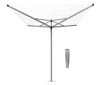 Ropă de săpat metalică Brabantia TopSpinner 90300265 pentru exterior, 60 m, rezistentă la coroziune, inox
