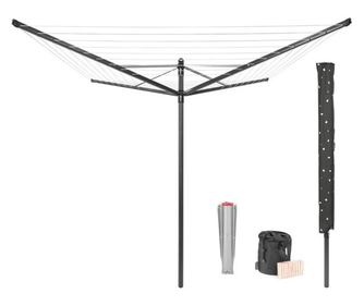 Brabantia Lift-O-Matic 1003467 Outdoor, 50 m, Înălțime reglabilă, Ropă metalică pentru săpat, Geantă, Geantă cu cleme, Rezistent
