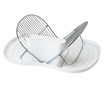 Excellent Houseware edénytálca, polipropilén/rozsdamentes acél, 46x36 cm, fehér