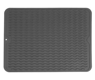 Голям сушилник за съдове от топлоустойчив силикон, черен