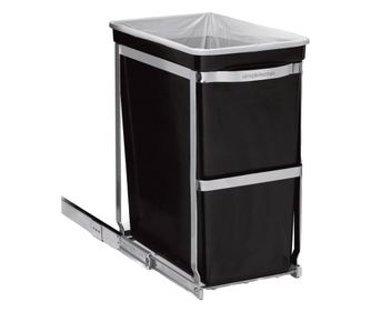 Cos de gunoi incorporabil, Simplehuman, Pull-out Bin, 30 litri, negru