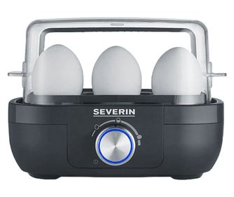 Severin Tojásfőző, Tojásfőző, kapacitás 3 tojás, 3 főzési program, világító be/ki forgókapcsoló, végjelző, BPA-mentes, mérőpohár
