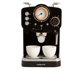 Ръчен ретро еспресор CREATE, Thera Retro, 15 бара, 1,25 литра, идеален за всички кафе специалитети, съвместим със смляно кафе и